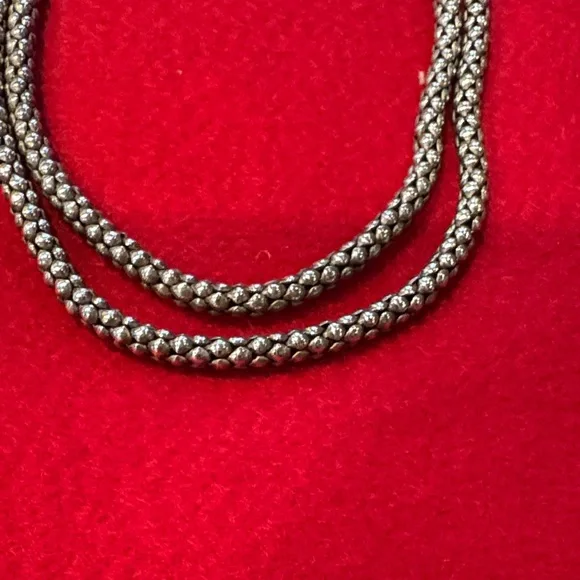 Elegant Sterling Silver Double Layer Necklace similar to Lagos - Picture 6 of 6